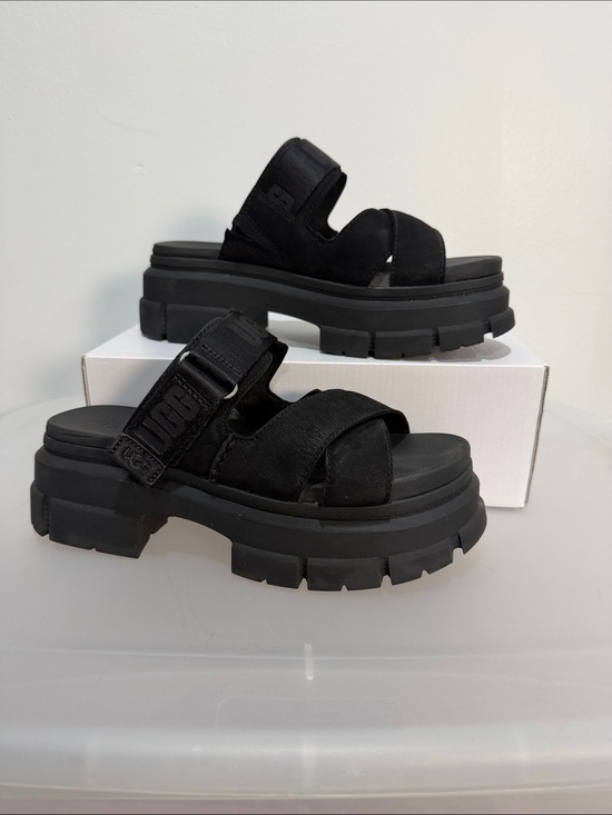 UGG Shoes - UGG Ashton Platform Black Slide Sandals